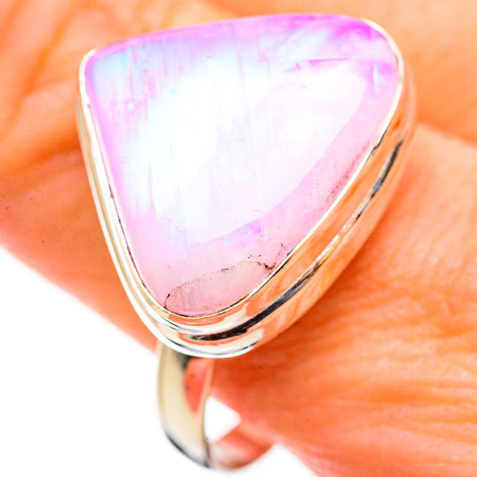 Pink Moonstone Rings handcrafted by Ana Silver Co - RING130007