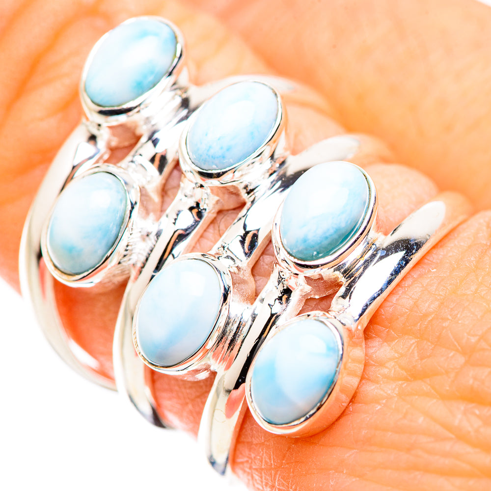 Larimar Rings handcrafted by Ana Silver Co - RING130019