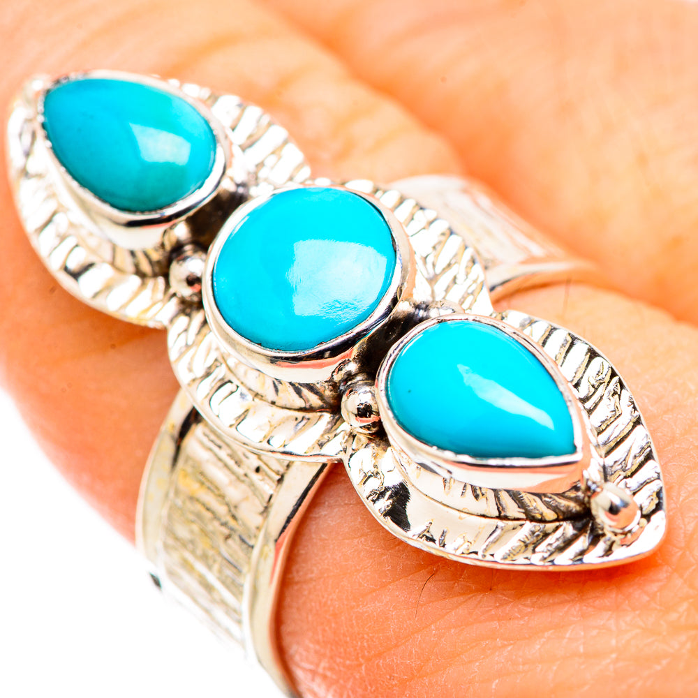 Sleeping Beauty Turquoise Rings handcrafted by Ana Silver Co - RING130021