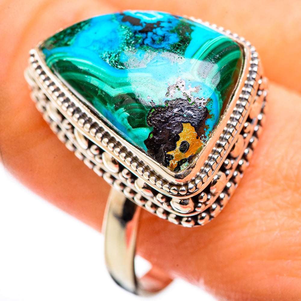 Malachite In Chrysocolla Rings handcrafted by Ana Silver Co - RING130037