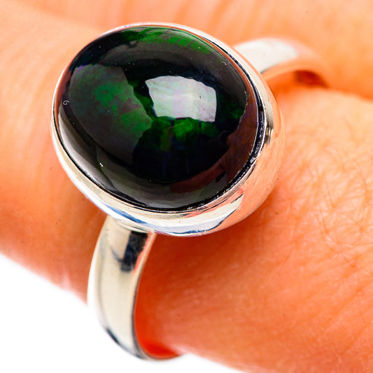 Black Opal Rings handcrafted by Ana Silver Co - RING130039