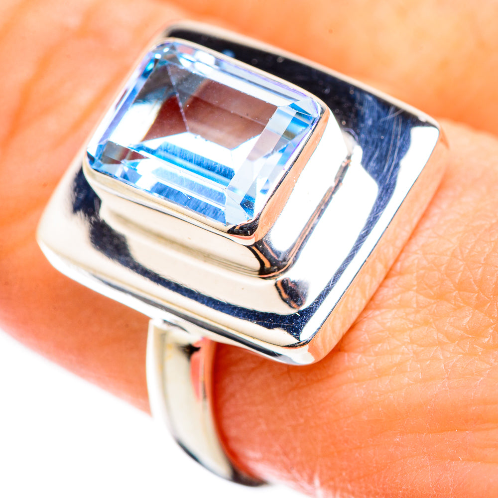 Blue Topaz Rings handcrafted by Ana Silver Co - RING130041