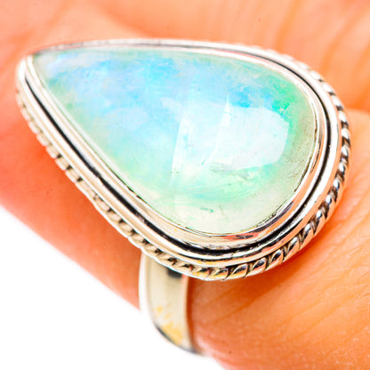 Green Moonstone Rings handcrafted by Ana Silver Co - RING130046