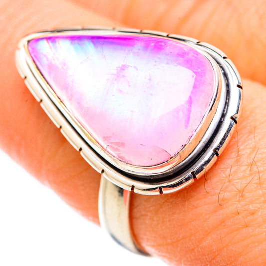 Pink Moonstone Rings handcrafted by Ana Silver Co - RING130054