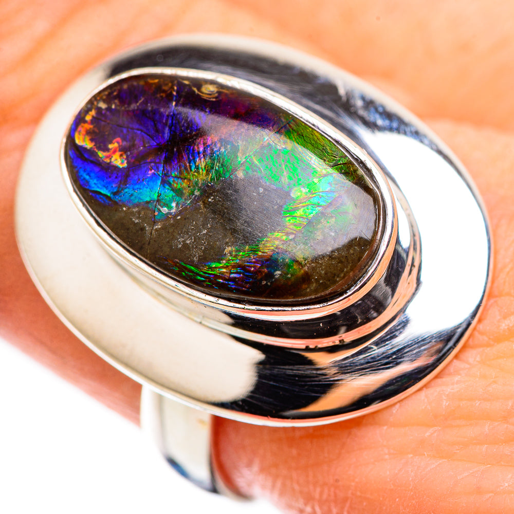 Ammolite Rings handcrafted by Ana Silver Co - RING130056