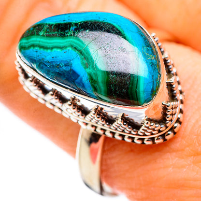 Malachite In Chrysocolla Rings handcrafted by Ana Silver Co - RING130058