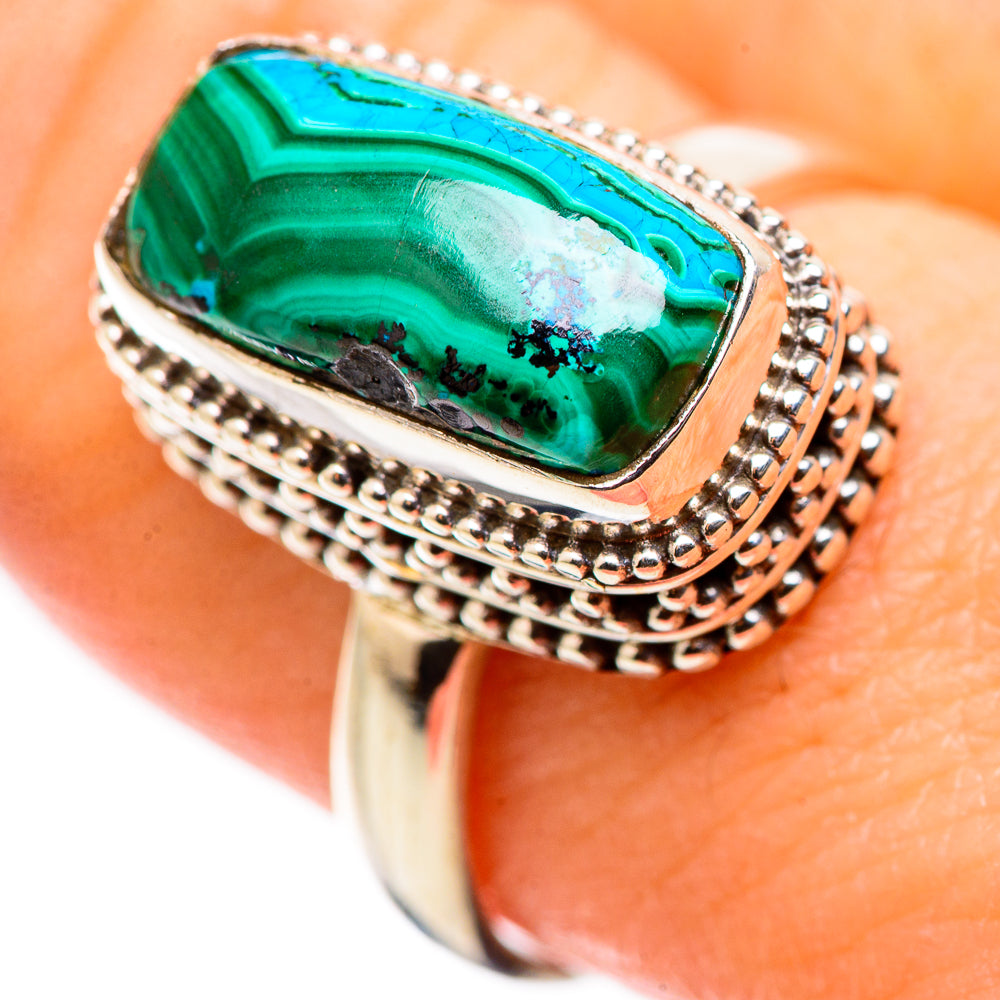 Malachite In Chrysocolla Rings handcrafted by Ana Silver Co - RING130059