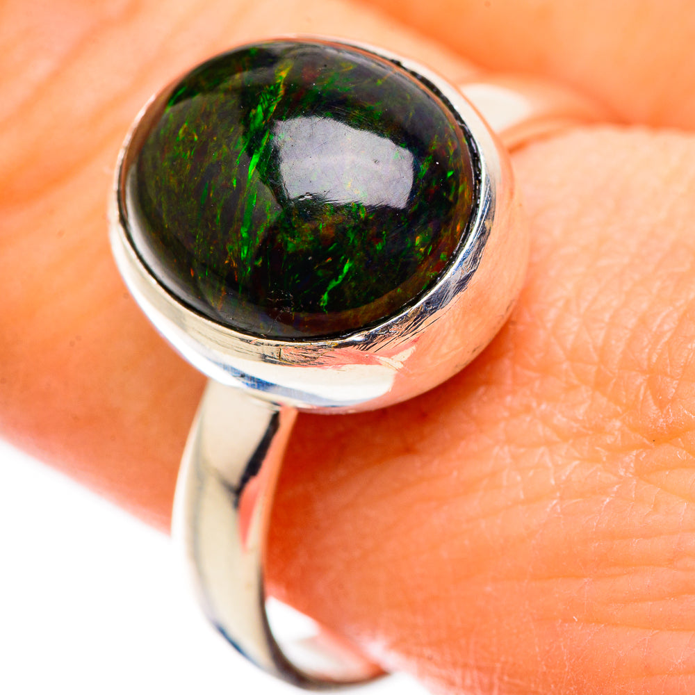 Black Opal Rings handcrafted by Ana Silver Co - RING130061