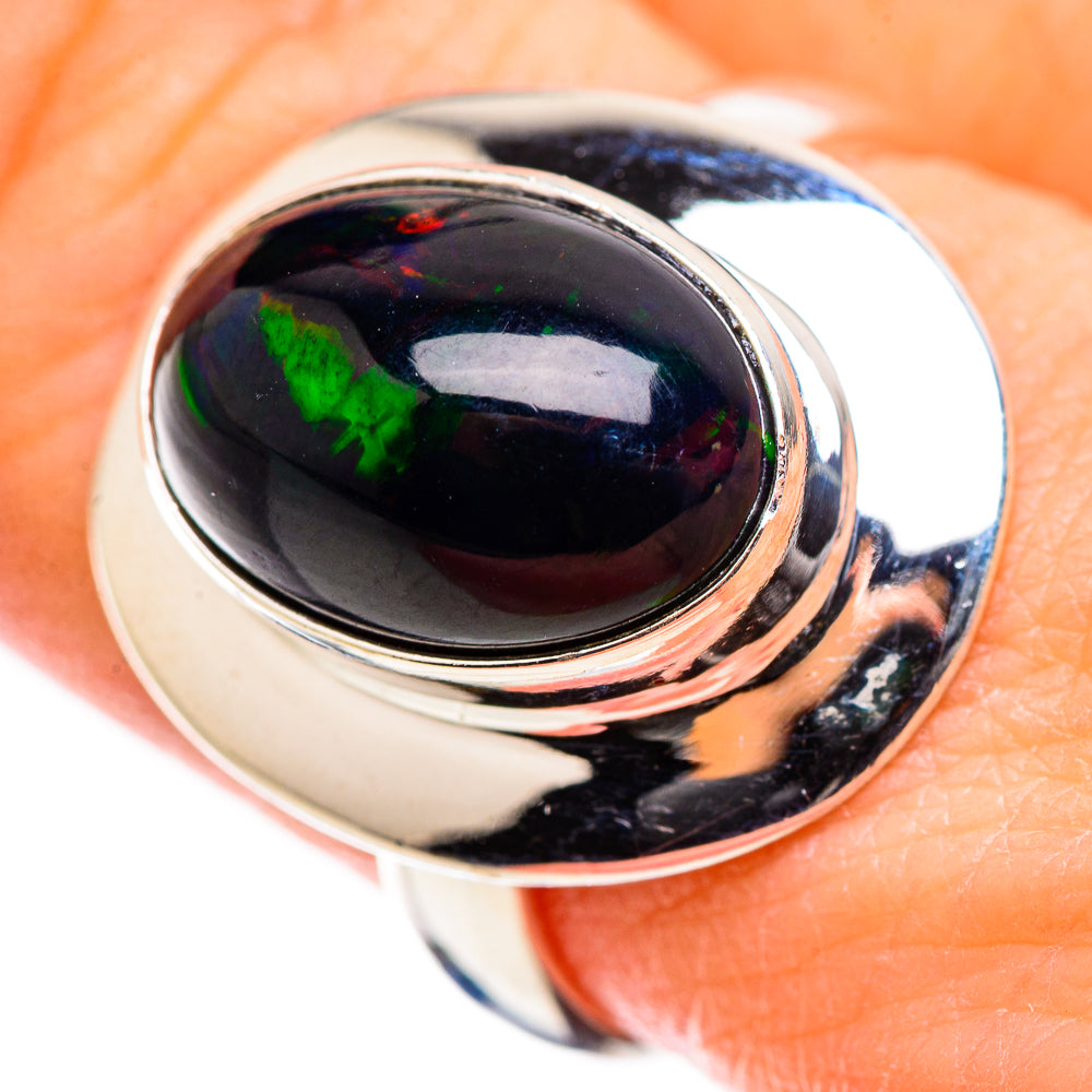 Black Opal Rings handcrafted by Ana Silver Co - RING130062