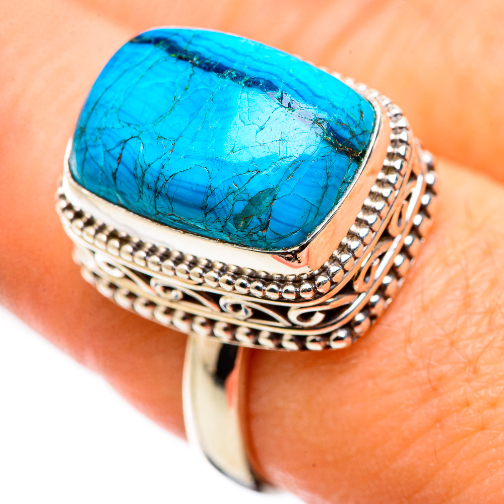 Malachite In Chrysocolla Rings handcrafted by Ana Silver Co - RING130066