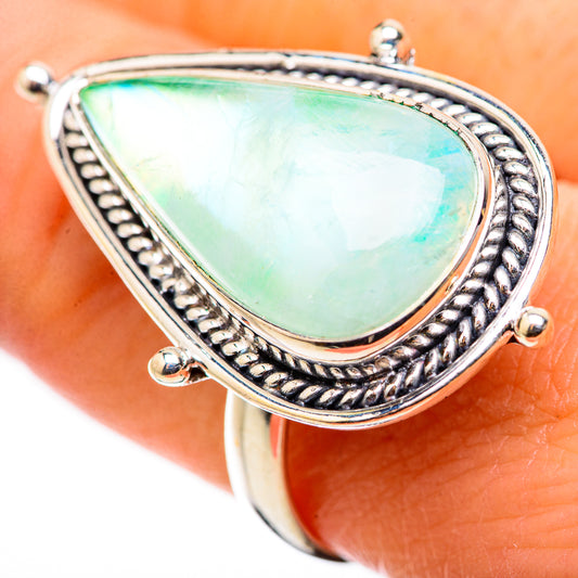 Green Moonstone Rings handcrafted by Ana Silver Co - RING130071