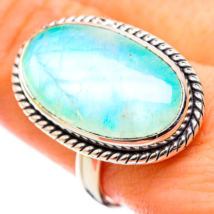 Green Moonstone Rings handcrafted by Ana Silver Co - RING130072