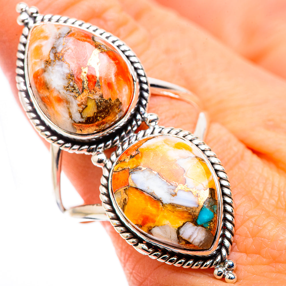 Spiny Oyster Turquoise Rings handcrafted by Ana Silver Co - RING130075