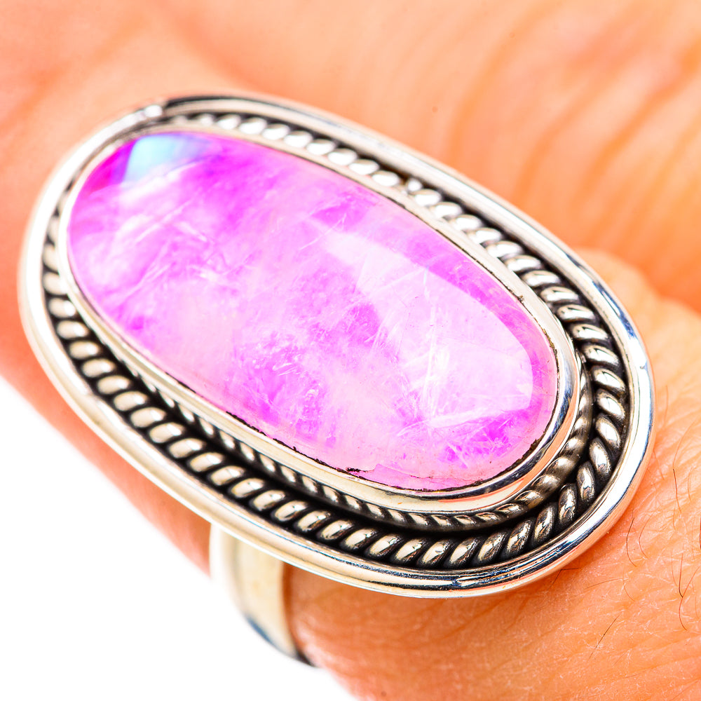 Pink Moonstone Rings handcrafted by Ana Silver Co - RING130078