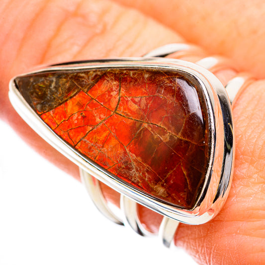 Ammolite Rings handcrafted by Ana Silver Co - RING130081