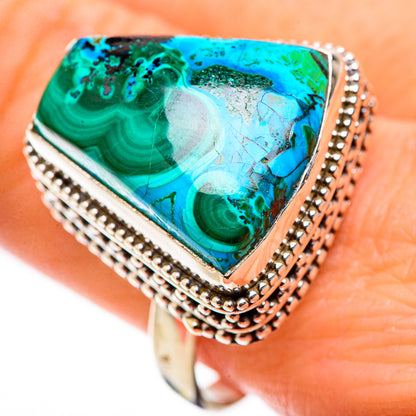 Malachite In Chrysocolla Rings handcrafted by Ana Silver Co - RING130087
