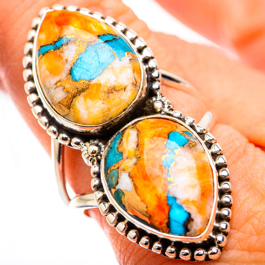 Spiny Oyster Turquoise Rings handcrafted by Ana Silver Co - RING130088
