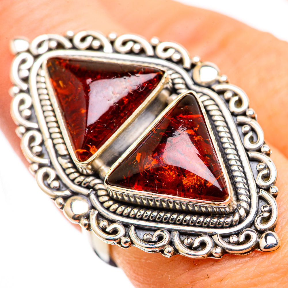 Baltic Amber Rings handcrafted by Ana Silver Co - RING130103