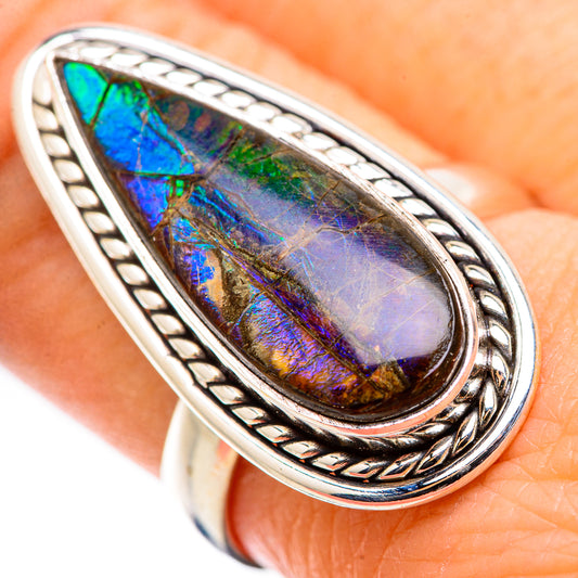 Ammolite Rings handcrafted by Ana Silver Co - RING130117