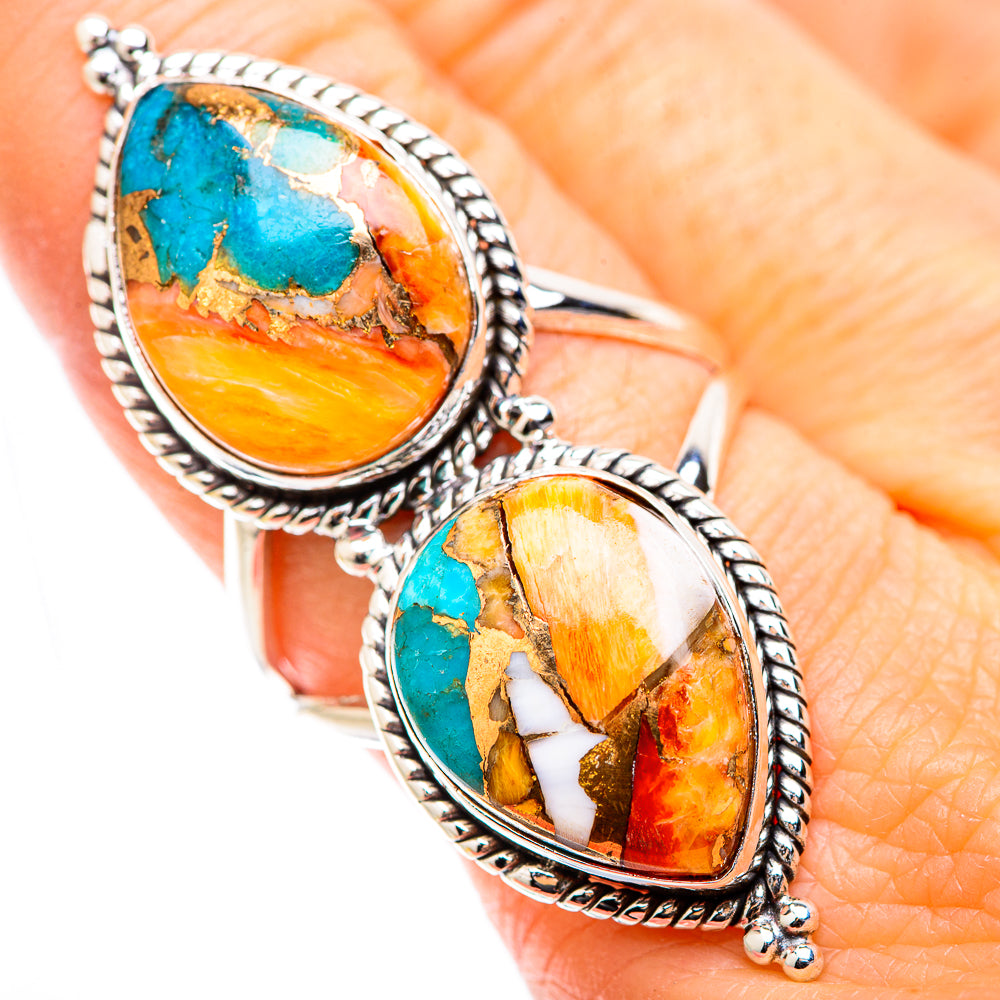 Spiny Oyster Turquoise Rings handcrafted by Ana Silver Co - RING130118