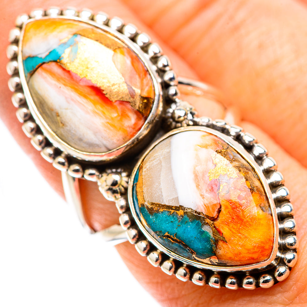 Spiny Oyster Turquoise Rings handcrafted by Ana Silver Co - RING130120