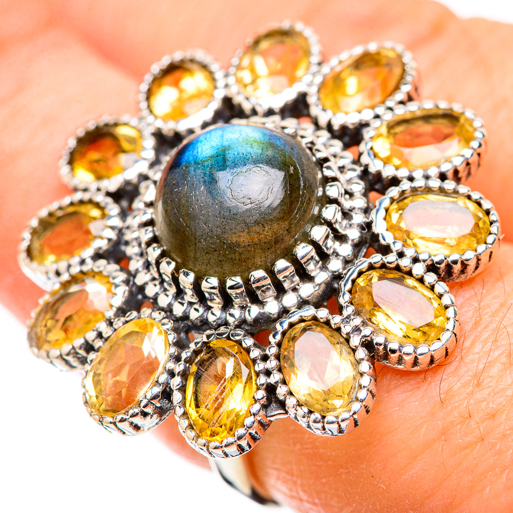 Labradorite Rings handcrafted by Ana Silver Co - RING130121