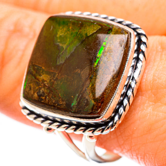 Ammolite Rings handcrafted by Ana Silver Co - RING130131