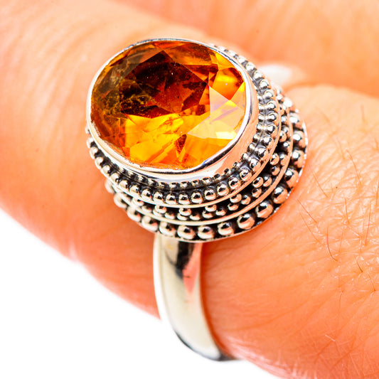 Mandarin Citrine Rings handcrafted by Ana Silver Co - RING130134