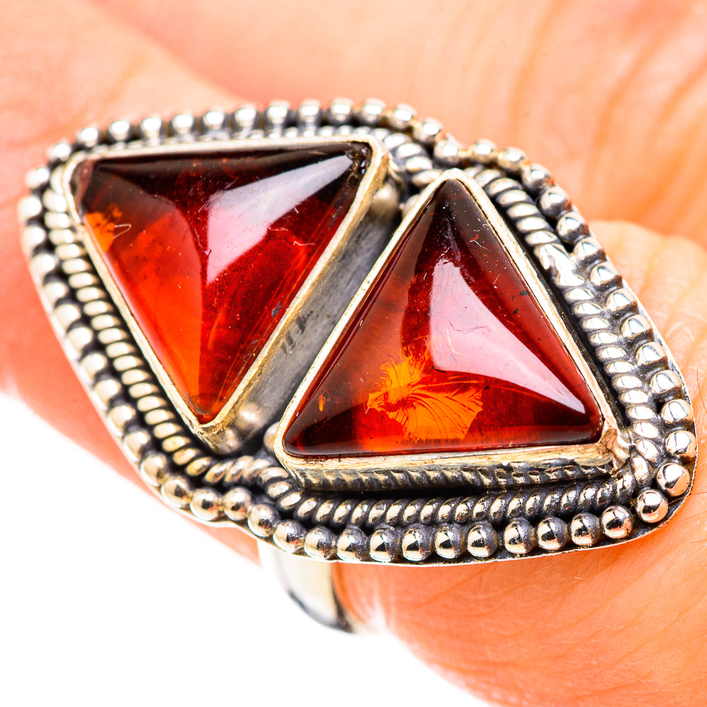 Baltic Amber Rings handcrafted by Ana Silver Co - RING130135