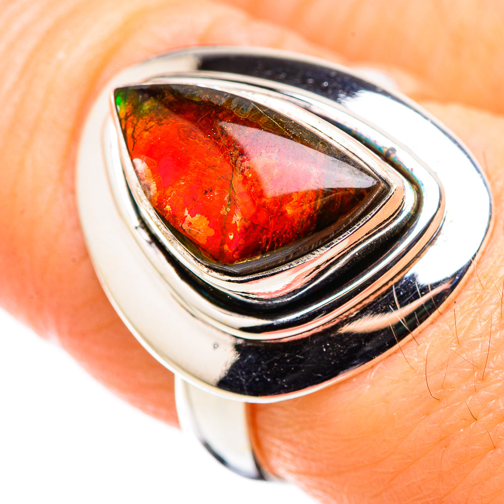Ammolite Rings handcrafted by Ana Silver Co - RING130136