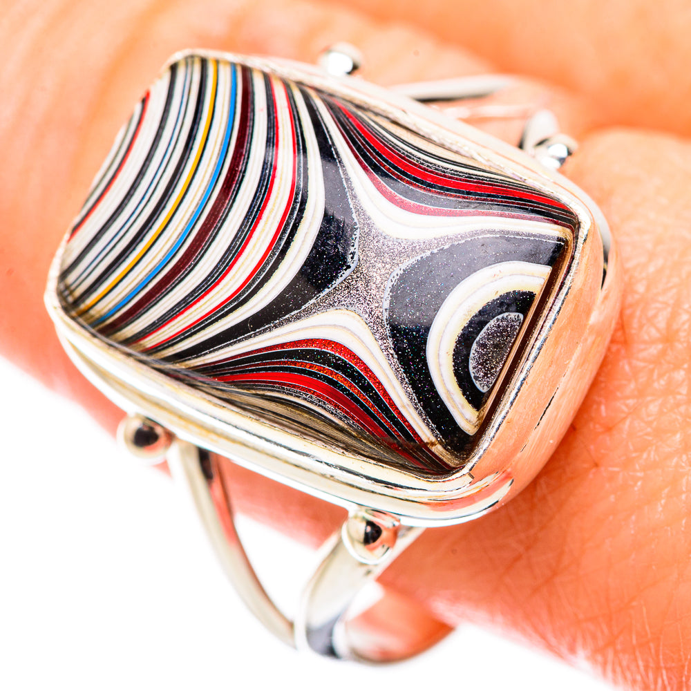 Fordite Rings handcrafted by Ana Silver Co - RING130147