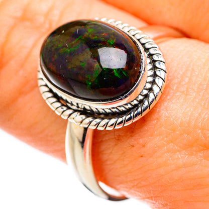 Black Opal Rings handcrafted by Ana Silver Co - RING130149
