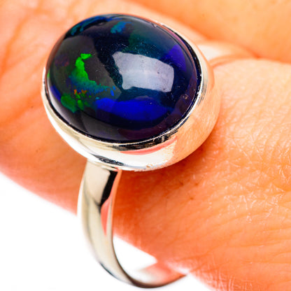 Black Opal Rings handcrafted by Ana Silver Co - RING130150