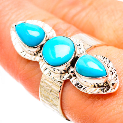 Sleeping Beauty Turquoise Rings handcrafted by Ana Silver Co - RING130157