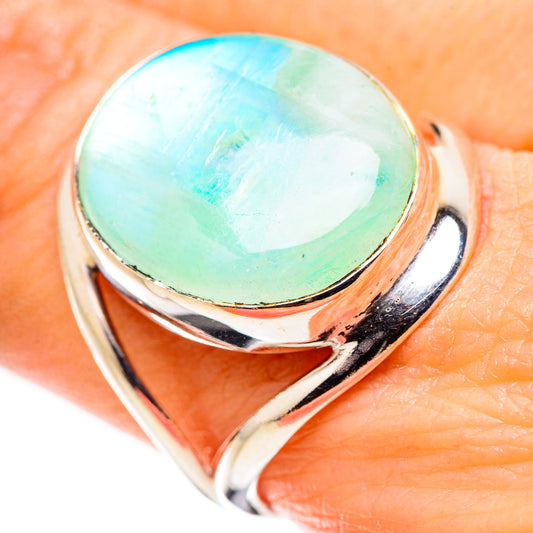 Green Moonstone Rings handcrafted by Ana Silver Co - RING130160