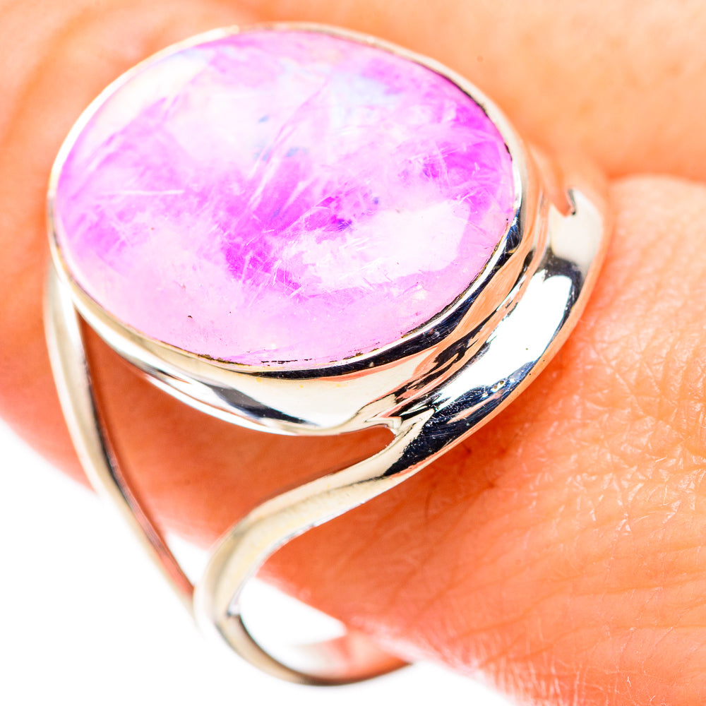 Pink Moonstone Rings handcrafted by Ana Silver Co - RING130164