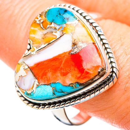 Spiny Oyster Turquoise Rings handcrafted by Ana Silver Co - RING130170