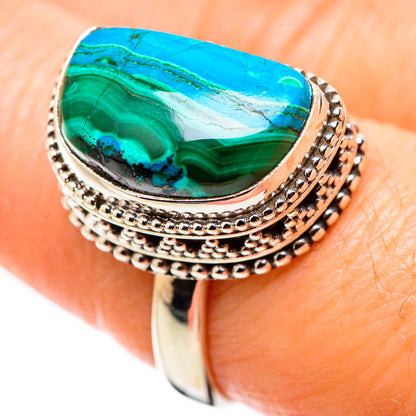 Malachite In Chrysocolla Rings handcrafted by Ana Silver Co - RING130174