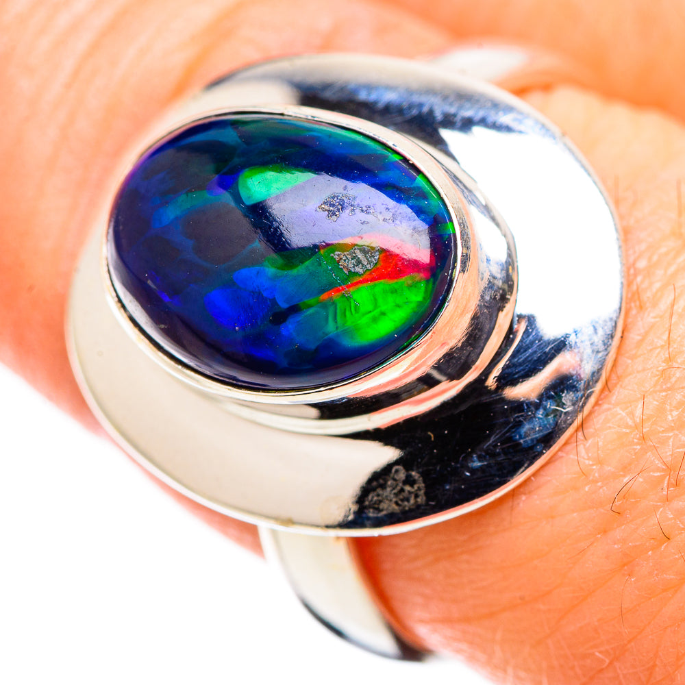 Black Opal Rings handcrafted by Ana Silver Co - RING130176
