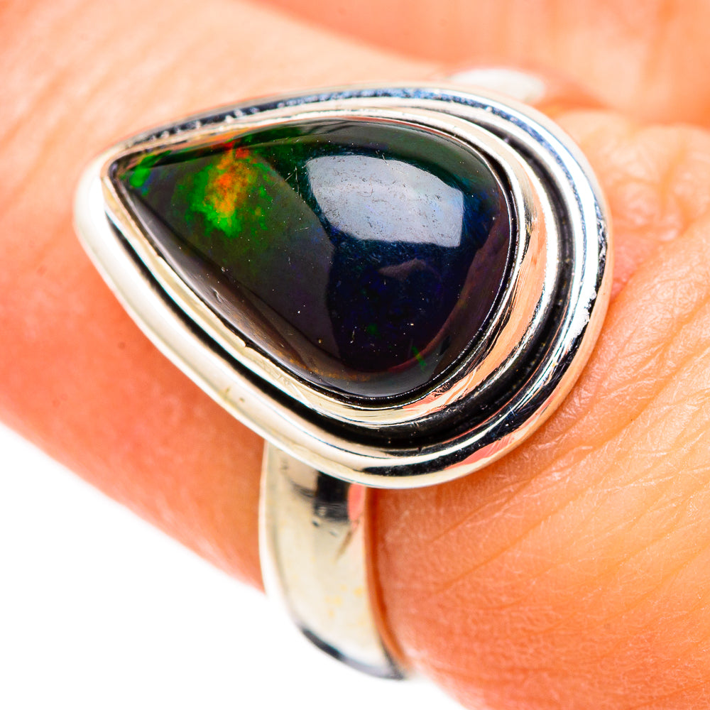 Black Opal Rings handcrafted by Ana Silver Co - RING130177