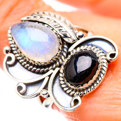 Rainbow Moonstone Rings handcrafted by Ana Silver Co - RING130181