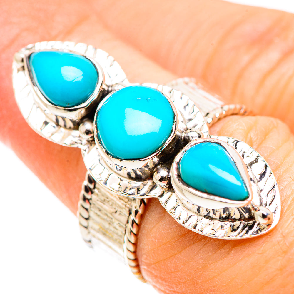 Sleeping Beauty Turquoise Rings handcrafted by Ana Silver Co - RING130183