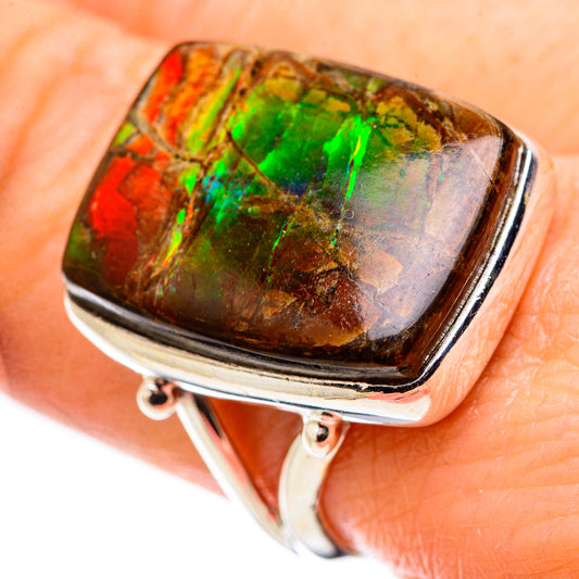 Ammolite Rings handcrafted by Ana Silver Co - RING130188