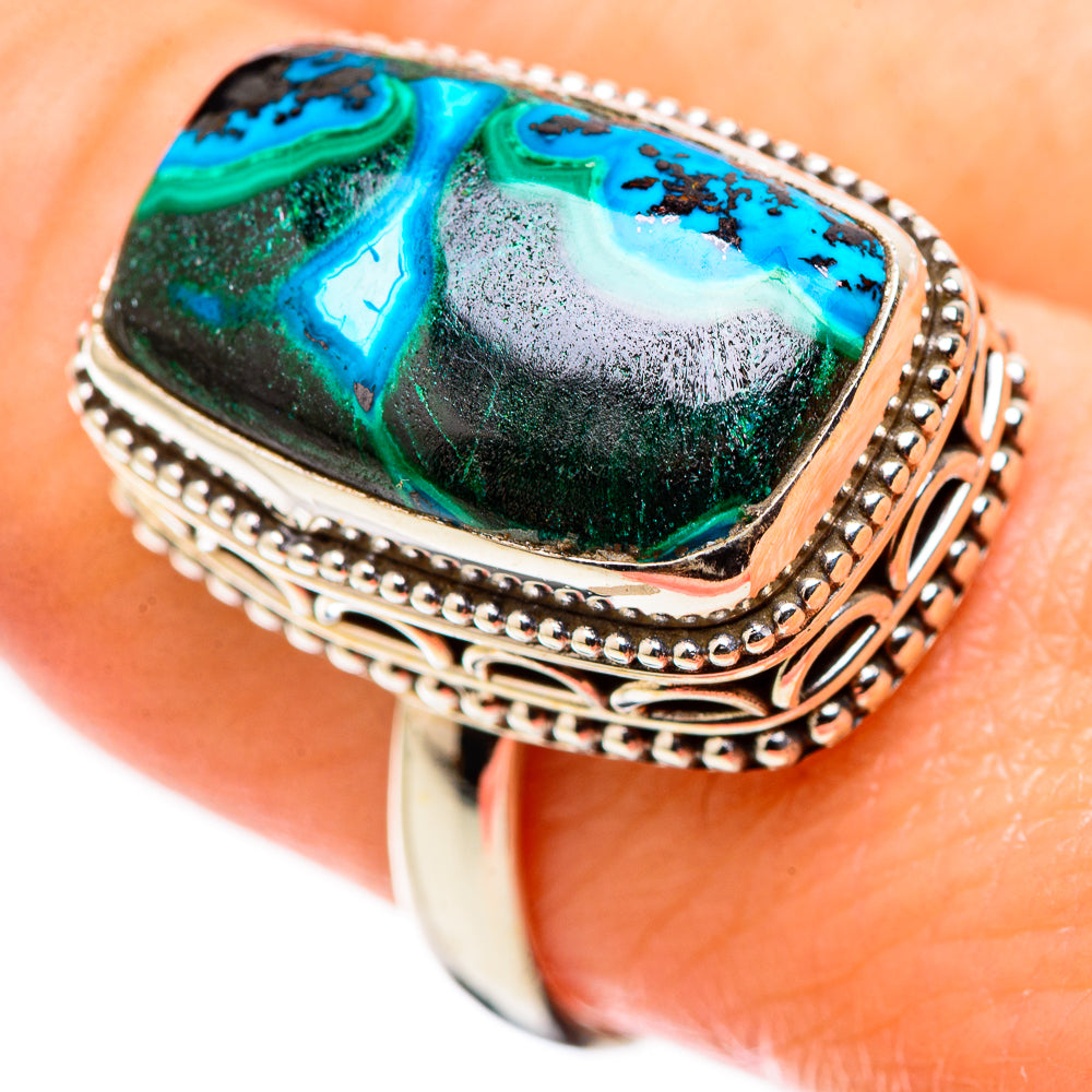 Malachite In Chrysocolla Rings handcrafted by Ana Silver Co - RING130196