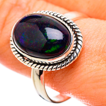 Black Opal Rings handcrafted by Ana Silver Co - RING130203