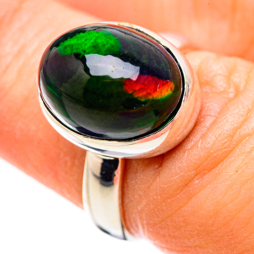 Black Opal Rings handcrafted by Ana Silver Co - RING130204