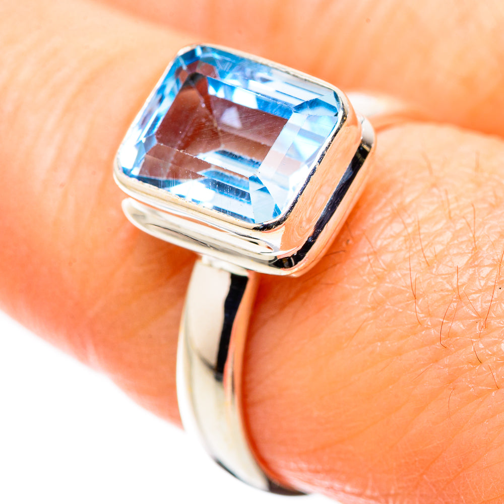 Blue Topaz Rings handcrafted by Ana Silver Co - RING130207