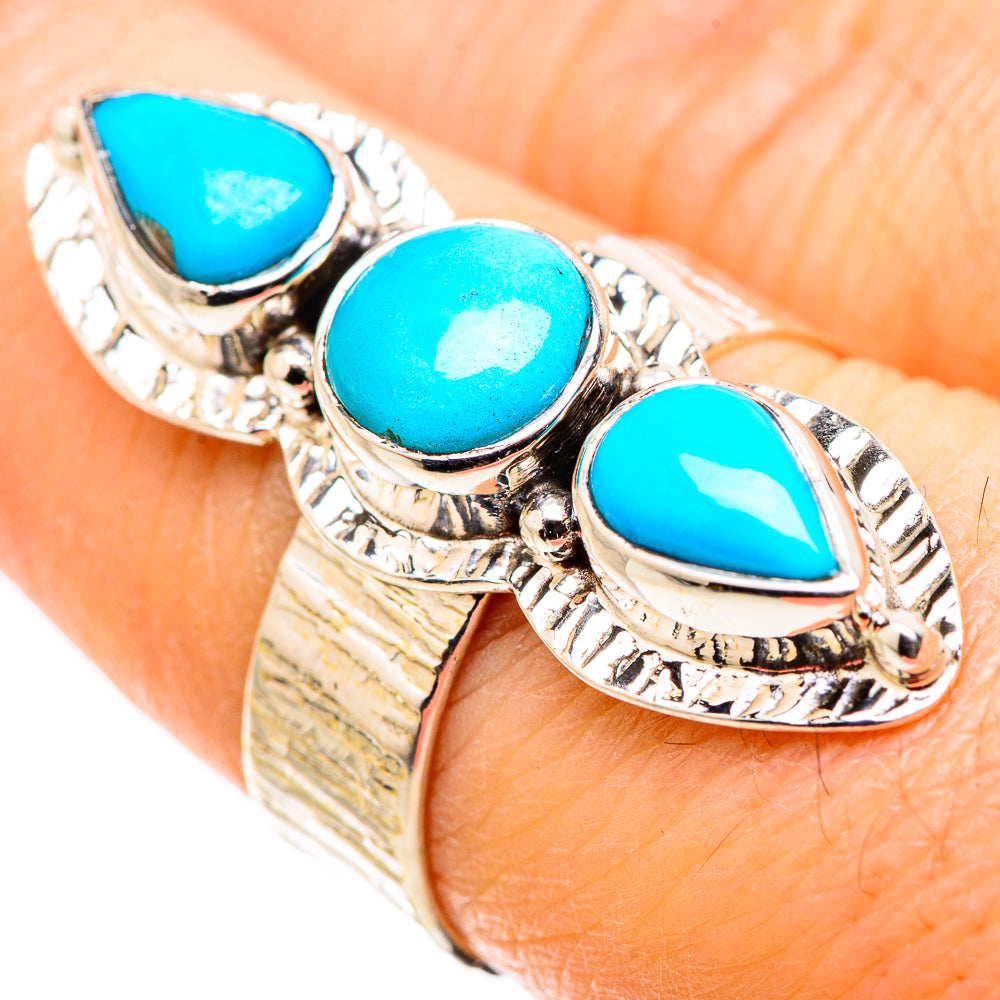 Sleeping Beauty Turquoise Rings handcrafted by Ana Silver Co - RING130208