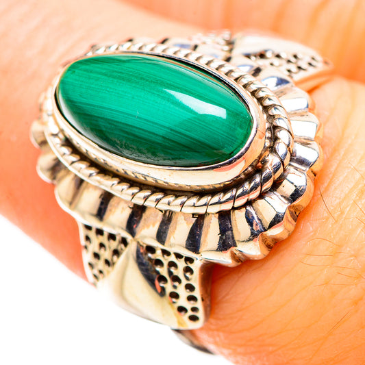 Malachite Rings handcrafted by Ana Silver Co - RING130213