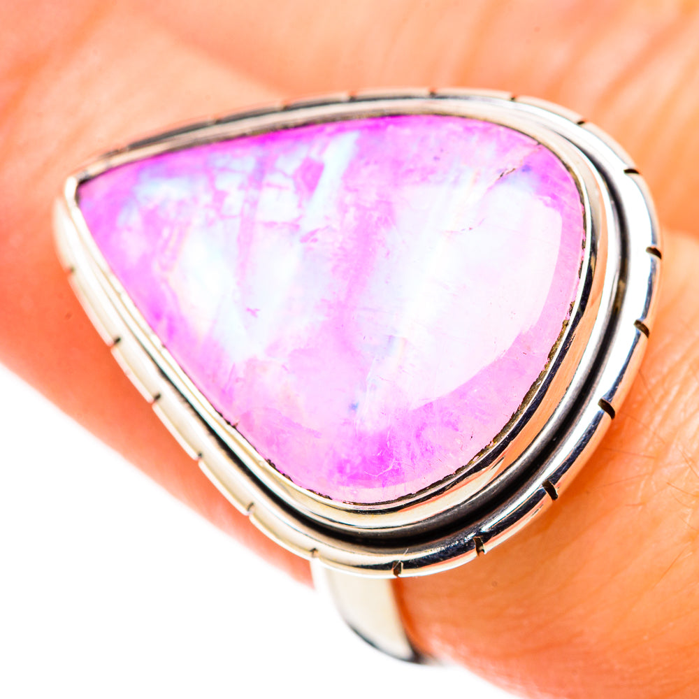 Pink Moonstone Rings handcrafted by Ana Silver Co - RING130220